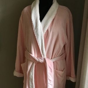 Stan Herman Pink Terry Long Bathrobe -1X- NWT